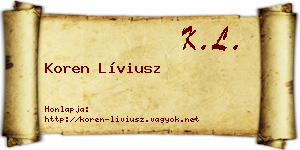 Koren Líviusz névjegykártya